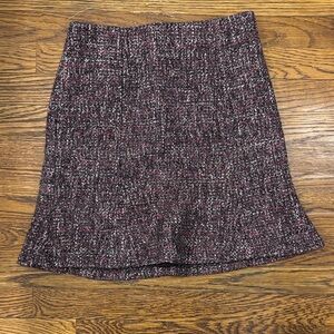 Club Monaco Burgundy Tweed Mini Skirt
